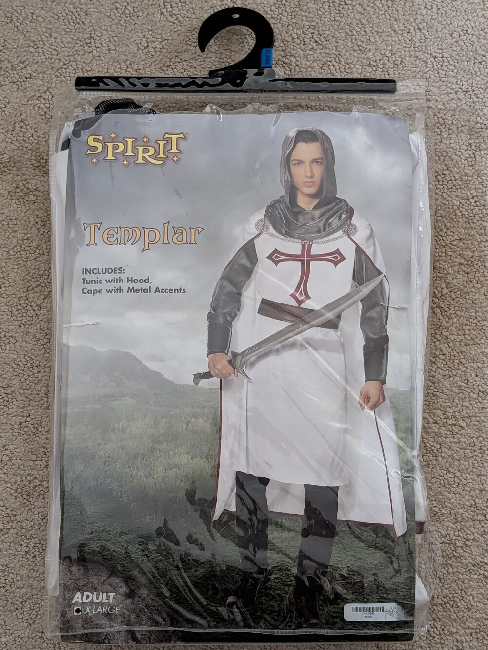 Spirit Halloween Templar Costume Adult X-Large Knight Renaissance Cosplay